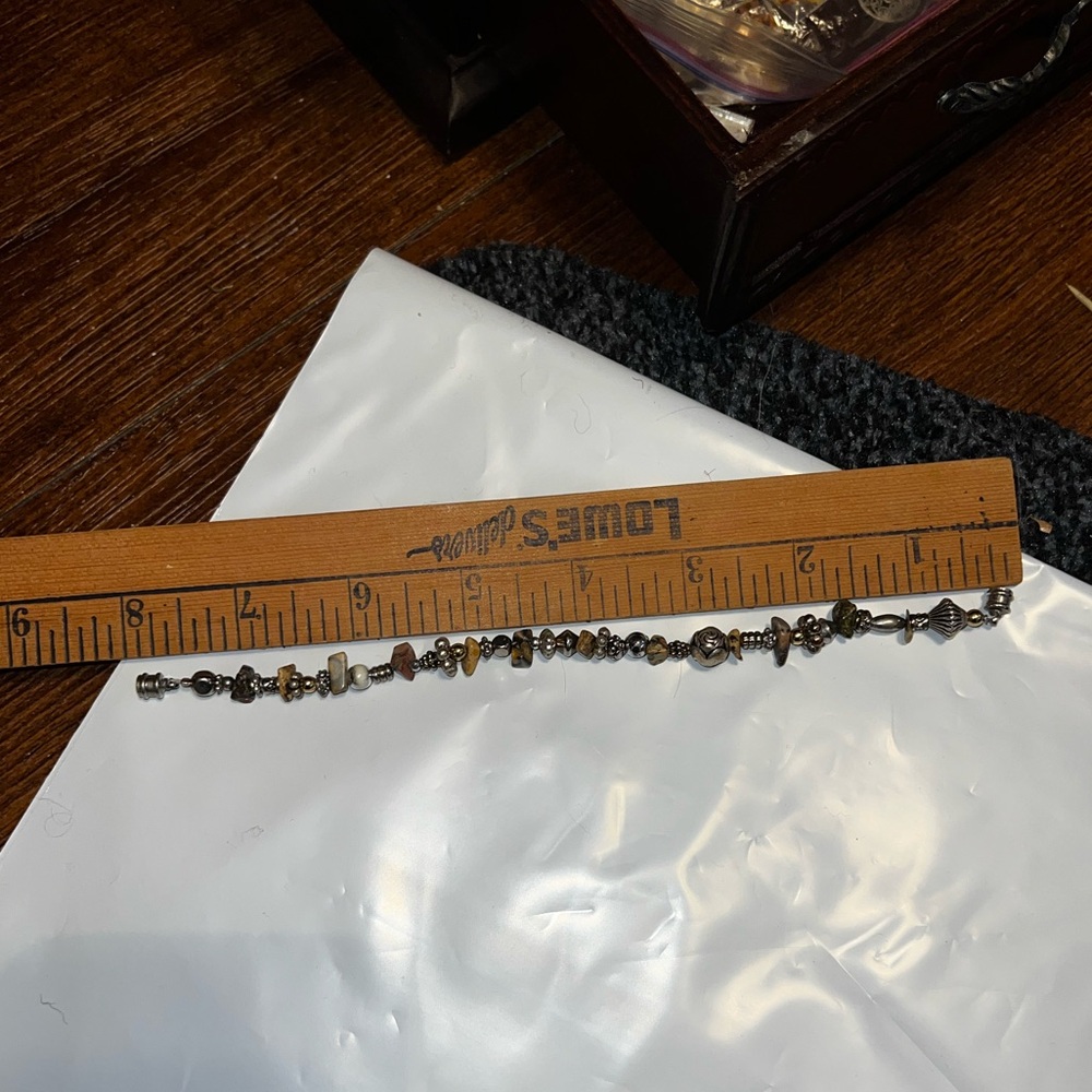⭐️Vintage Silver Strand Bracelet With Stones & Gems Magnetic Clasp Closure - Picture 10 of 10